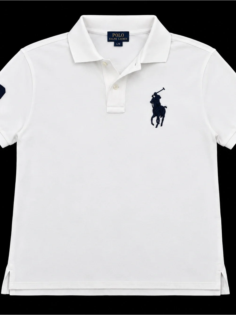 Ralph Lauren White Polo Shirt with Navy Pony